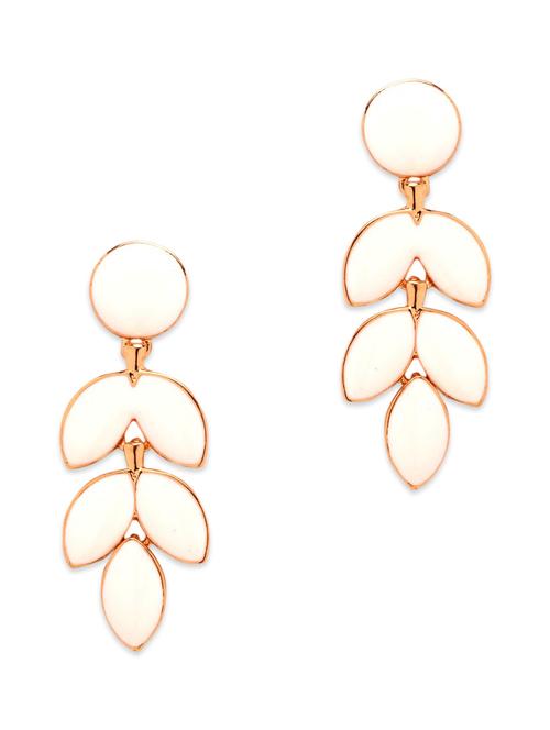 off white embellished leaf danglers - 9728242 - Very Small Image - 1