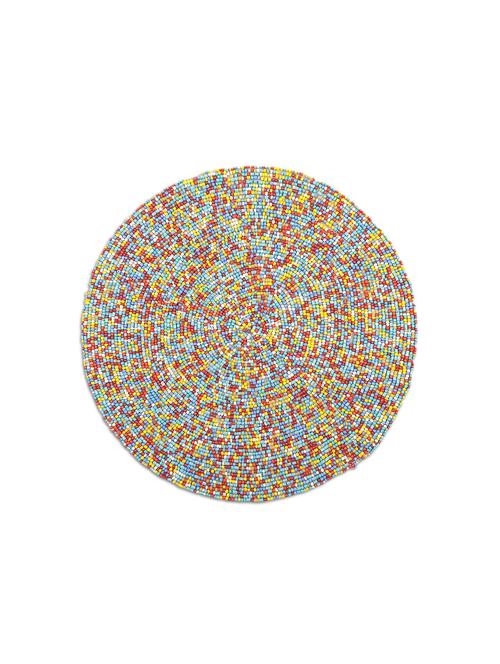 multicolored beaded round table mat - 9728460 - Very Small Image - 1