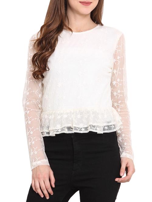 white nylon laced top - 9728753 - Very Small Image - 1