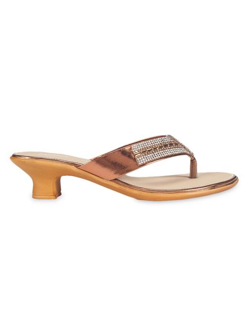 brown kitten heel slip-on sandal - 9730039 - Very Small Image - 1