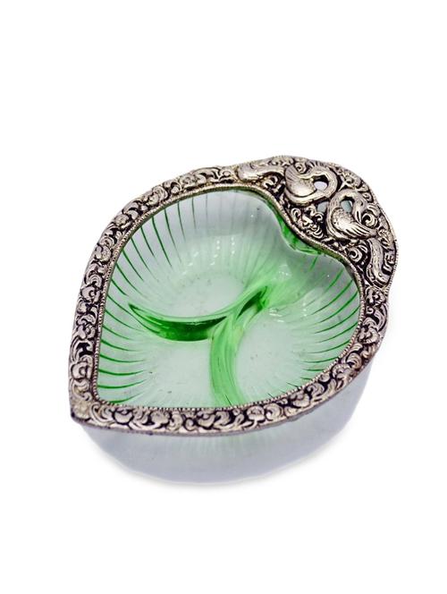 silver iron , glass tray and bowl set - 9730124 - Very Small Image - 1