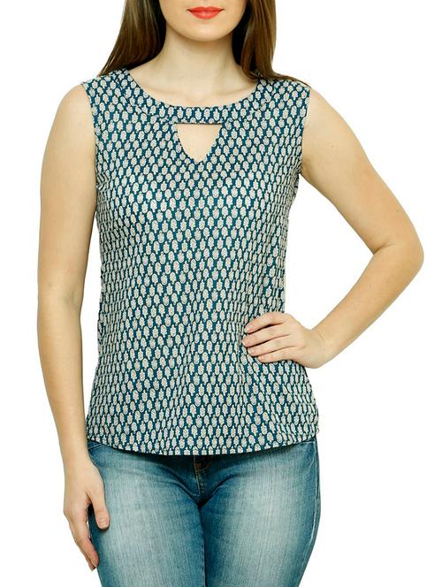 teal printed cotton top - 9731222 - Very Small Image - 1