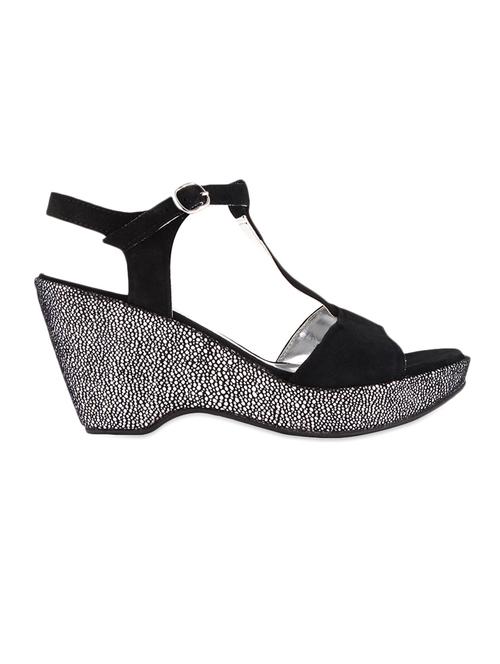 Black party wedge with buckle - 973341 - Very Small Image - 1