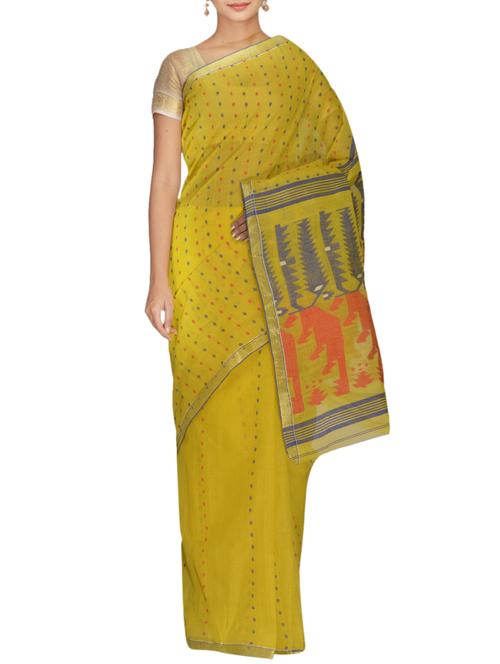 yellow tant cotton baluchari saree - 9733484 - Very Small Image - 1