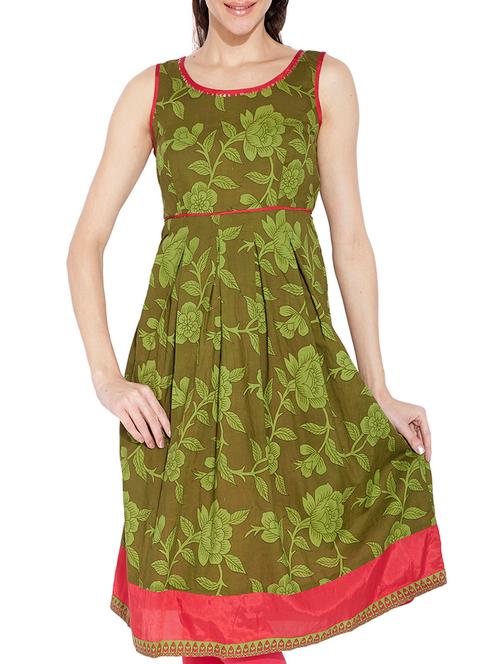 green cotton kurta - 9738674 - Very Small Image - 1