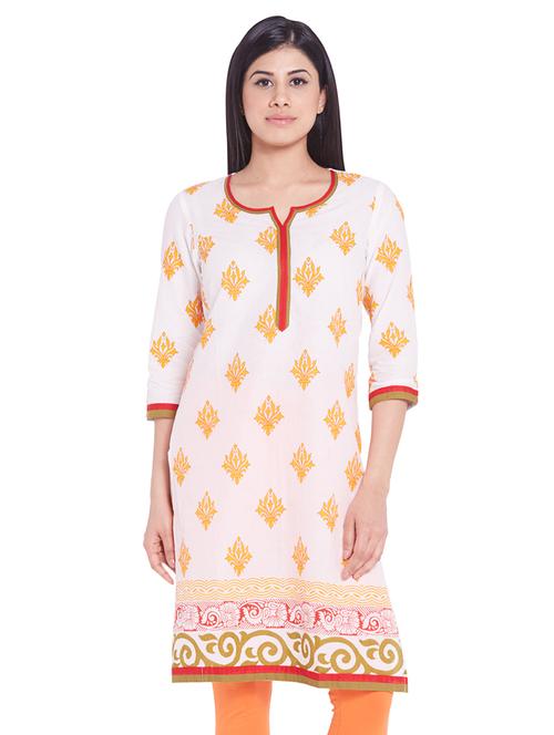 yellow cotton kurta - 9738765 - Very Small Image - 1