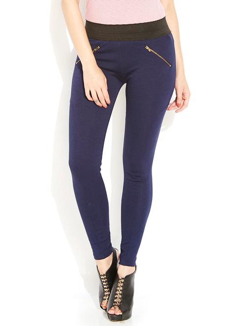 navy polyester jeans - 9738800 - Very Small Image - 1