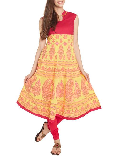 yellow cotton kurta - 9738889 - Very Small Image - 1