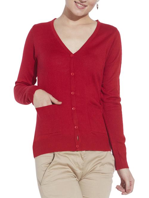 red acrylic cardigan - 9738922 - Very Small Image - 1