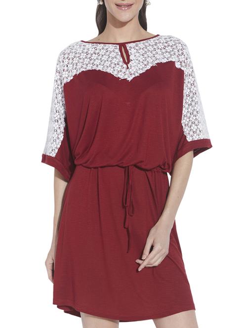 maroon viscose dress - 9738946 - Very Small Image - 1
