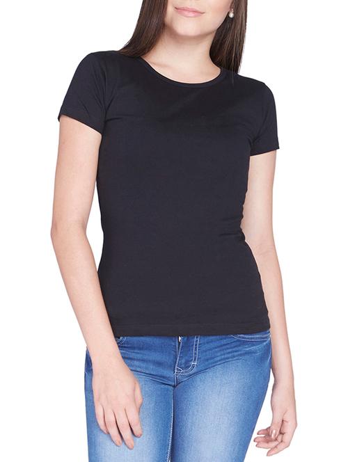 black cotton polyester tee - 9739100 - Very Small Image - 1