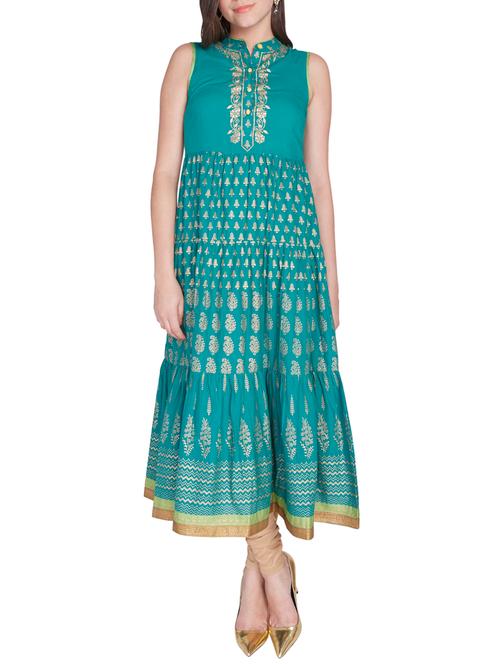 green cotton kurta - 9739208 - Very Small Image - 1