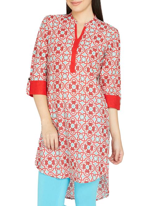 red cotton kurta - 9739314 - Very Small Image - 1