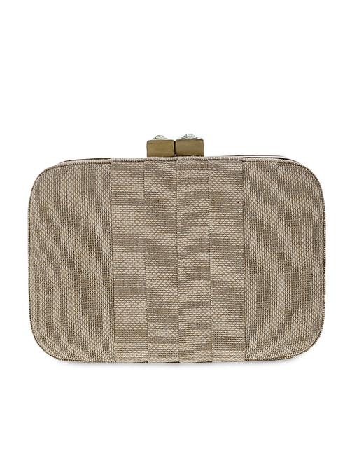 beige jacquard jute clutch - 9742084 - Very Small Image - 1