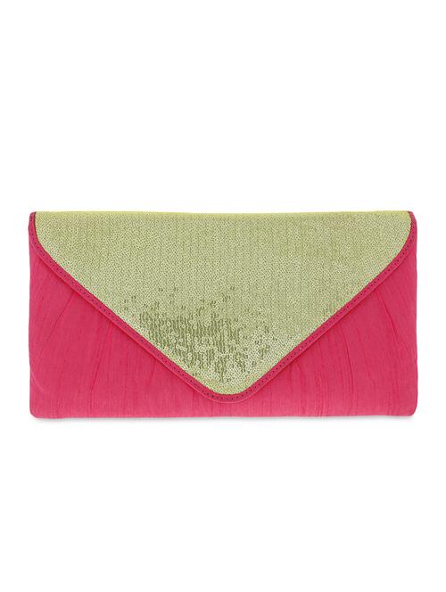 gold and pink sequined raw silk clutch - 9742089 - Very Small Image - 1