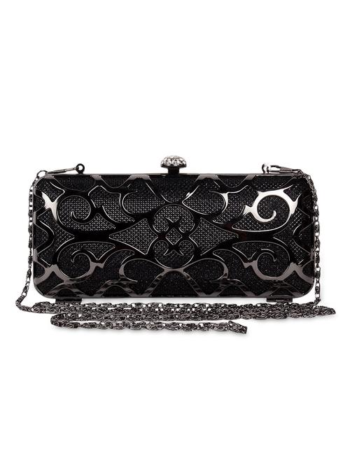black pu embellished clutch - 9742873 - Very Small Image - 1