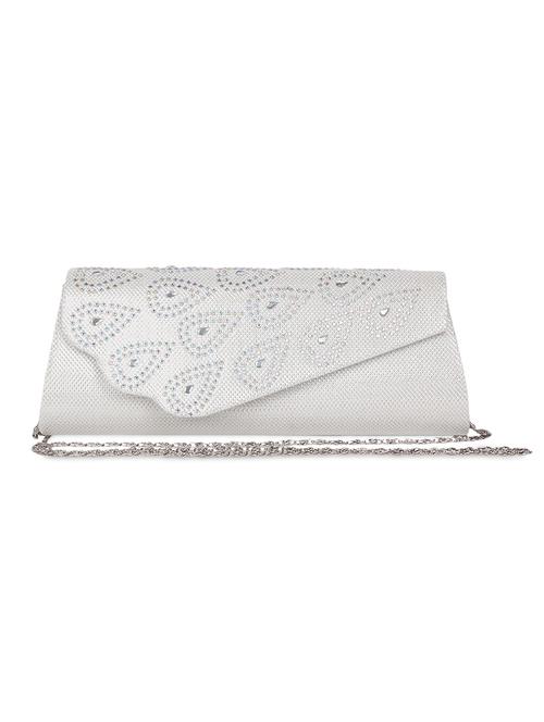 white pu embellished clutch - 9742917 - Very Small Image - 1