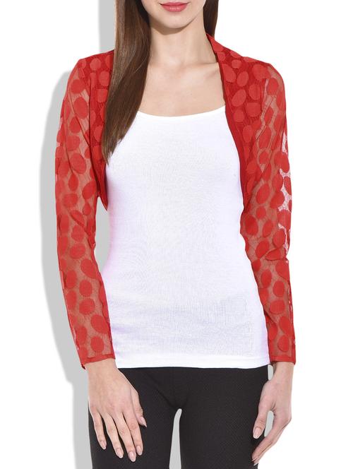 the vanca red polka dotted bolero shrug - 9743707 - Very Small Image - 1