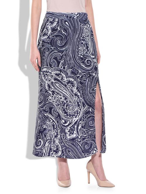 blue crepe skirt - 9743742 - Very Small Image - 1