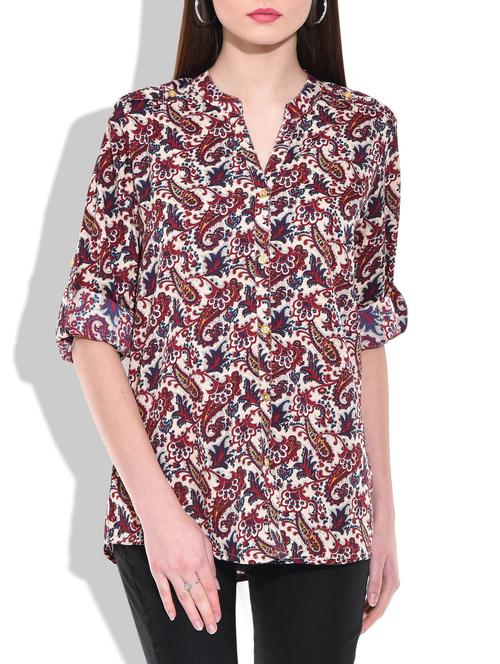 paisley print roll up sleeved shirt - 9743744 - Very Small Image - 1