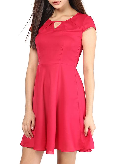 the vanca fuchsia cut-out and pleated dress - 9750582 - Very Small Image - 1