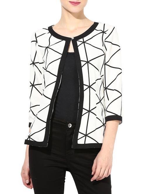 the vanca monochrome geometric print open jacket - 9750672 - Very Small Image - 1