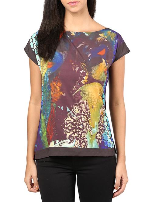 boat neck graphic tee - 9750753 - Very Small Image - 1
