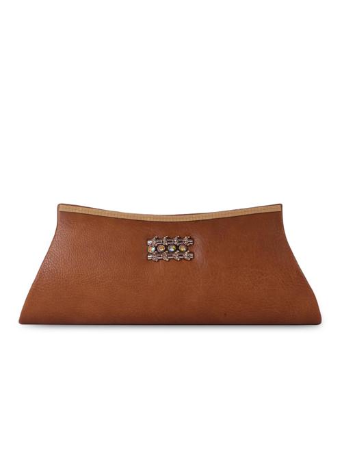 brown pu clutch - 9750807 - Very Small Image - 1