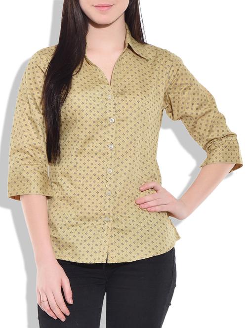 beige diamond printed shirt - 9751243 - Very Small Image - 1