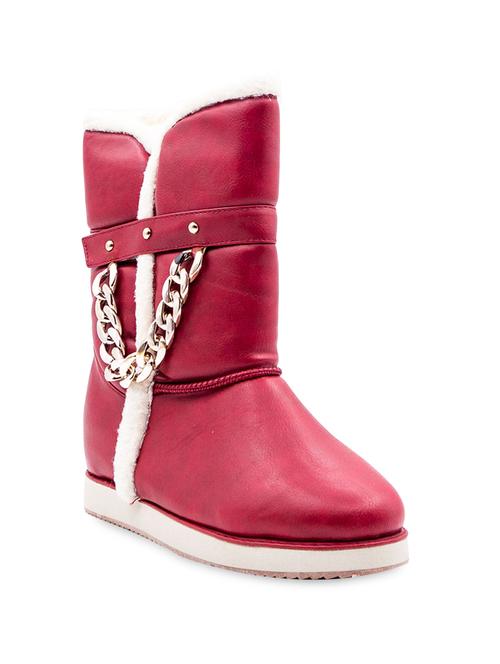 red embellished faux leather boots - 9756280 - Very Small Image - 1