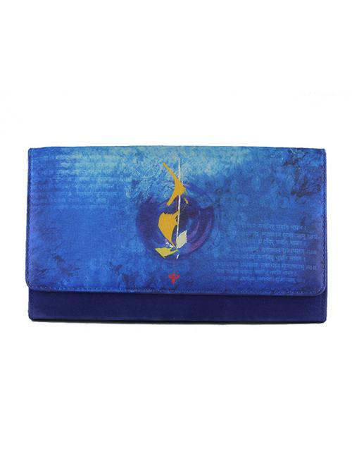 blue graphic printed clutch - 9758344 - Very Small Image - 1