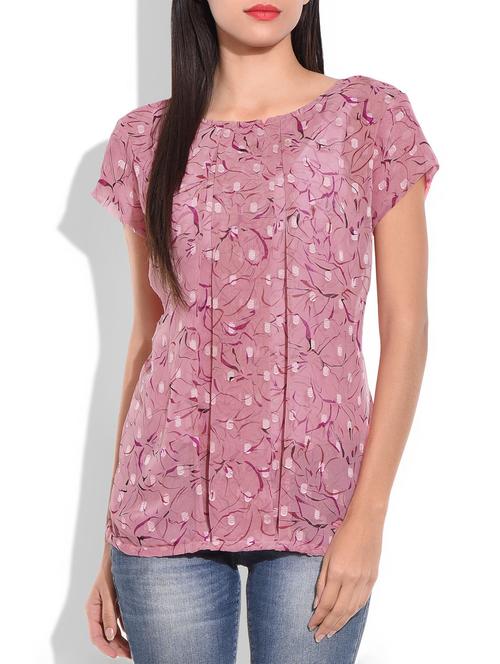 pink poly georgette top - 9760735 - Very Small Image - 1
