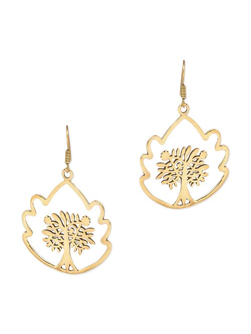 tree shaped designer metal drop earrings - 9761925 - Very Small Image - 1