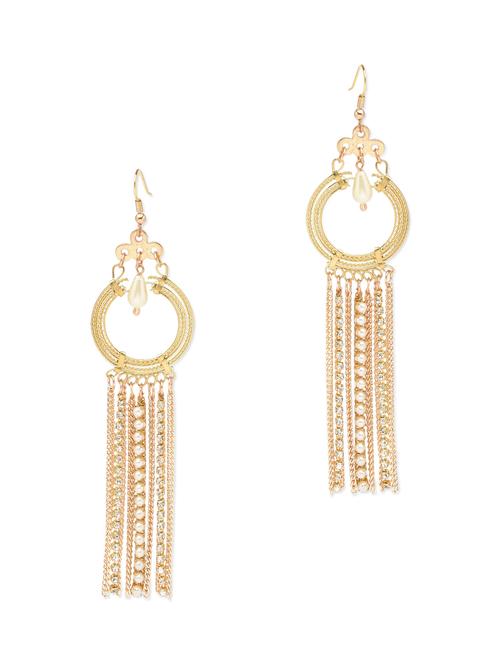 stylish gold chain drop earrings - 9761931 - Very Small Image - 1