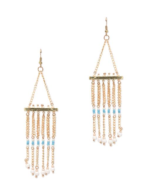 stylish gold chain drop earrings - 9761932 - Very Small Image - 1