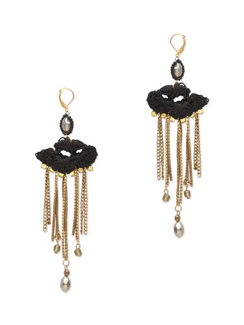 crochet chain drop earrings - 9761939 - Very Small Image - 1