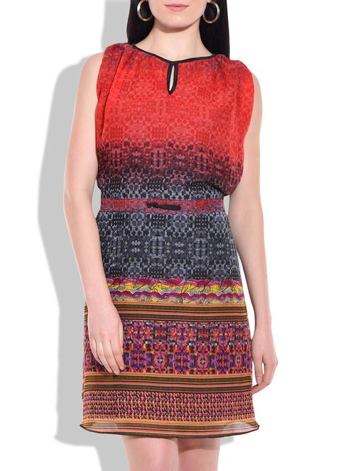 multicolor georgette dress - 9762110 - Very Small Image - 1