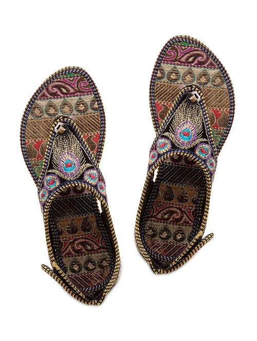 black colour Fabric Mojaris - 9764092 - Very Small Image - 1