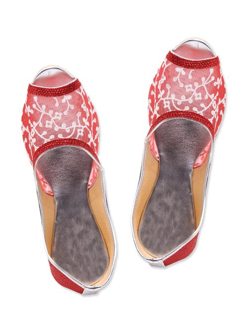 red colour Leatherette Mojaris - 9764222 - Very Small Image - 1