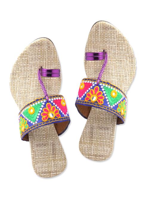 multi colour fabric kolhapuris - 9764233 - Very Small Image - 1
