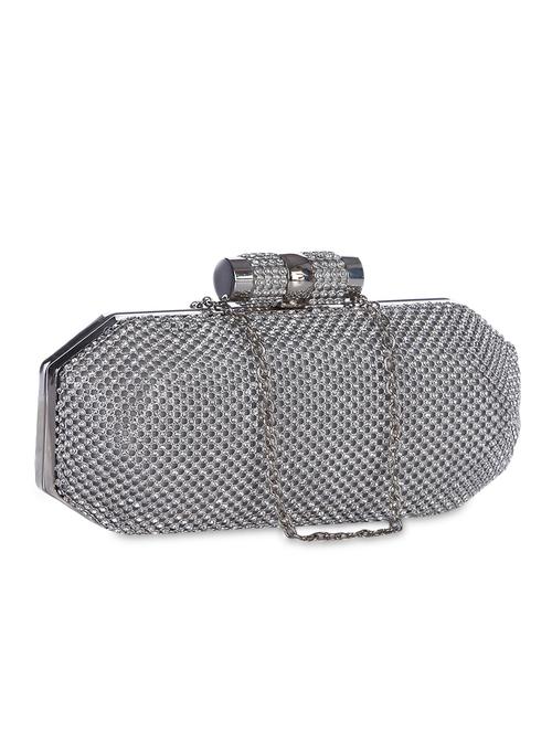 silver polyester clutch - 9766030 - Very Small Image - 1