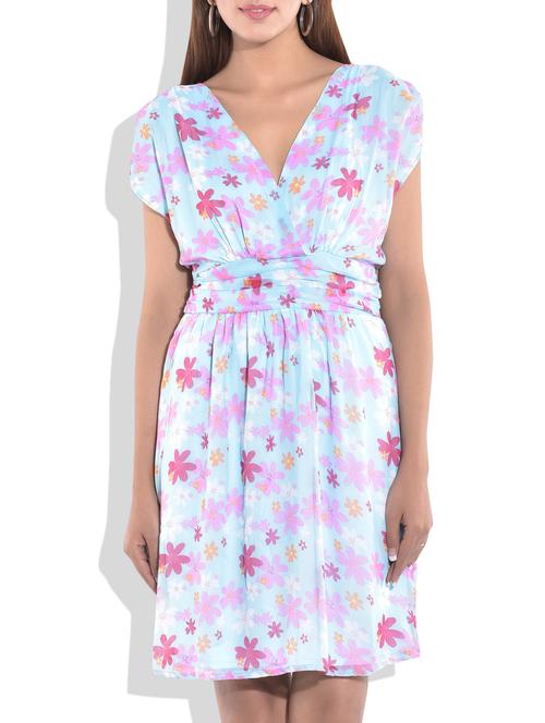 blue & multi poly chiffon dress - 9766835 - Very Small Image - 1