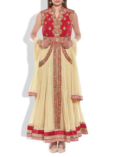 gold, red net, velvet suit - 9766932 - Very Small Image - 1