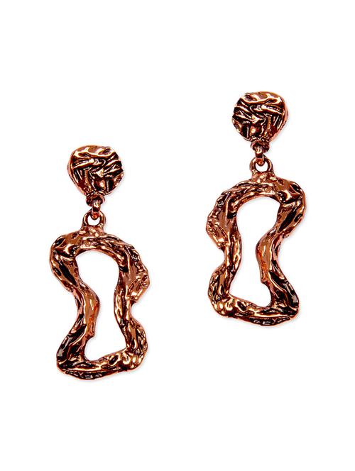 gold metal alloy drop earring - 9767124 - Very Small Image - 1