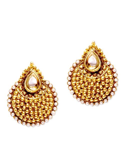 gold metal alloy drop earring - 9767142 - Very Small Image - 1