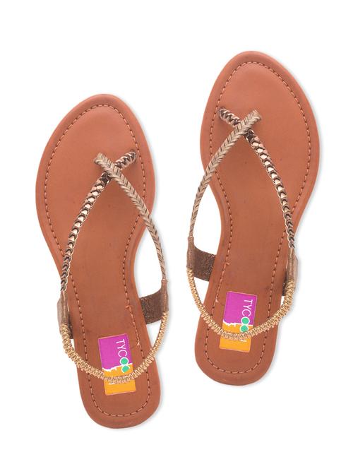 gold Synthetic Leather sandal - 9768652 - Very Small Image - 1