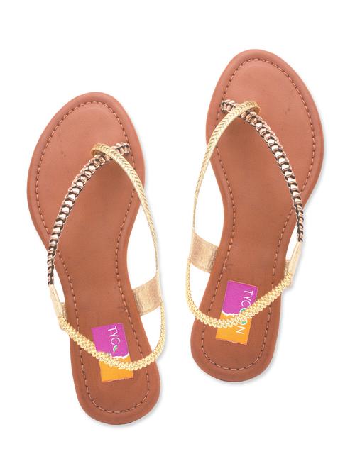 gold Synthetic Leather sandal - 9768654 - Very Small Image - 1