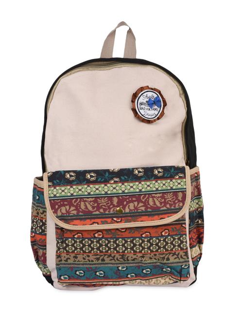 black canvas printed backpack - 9770309 - Very Small Image - 1