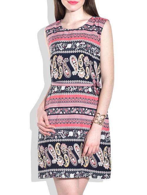 peach printed dress - 9770399 - Very Small Image - 1