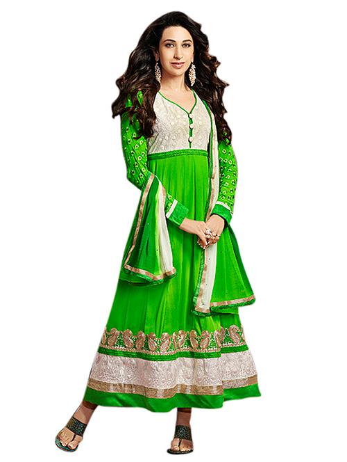 parrot green embroidered unstitched suit set - 9776157 - Very Small Image - 1
